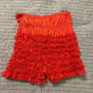 SOLD Red lace ruffle bloomers made in the USA size S